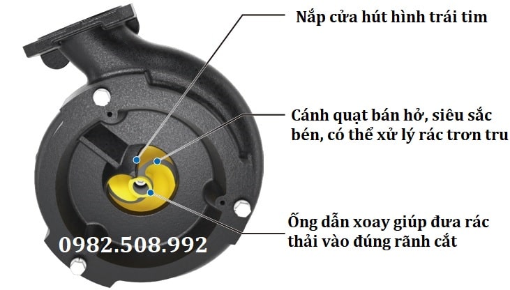Máy bơm chìm Tsurumi 100BN42.2 có cánh cắt rác siêu bén